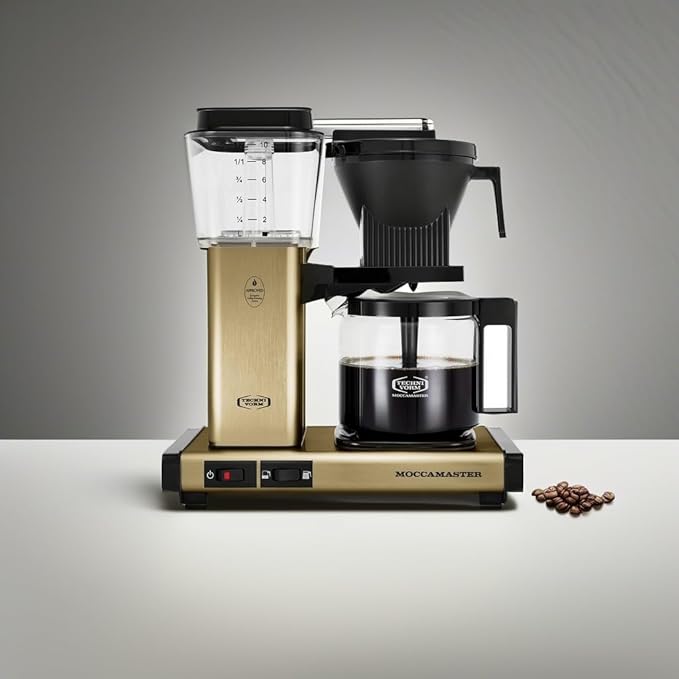Technivorm Moccamaster 53936 KBGV 10-Cup Coffee Maker Brushed Brass, 40 Ounce, 1.25l