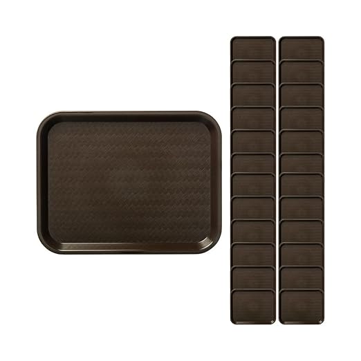 Carlisle FoodService Products CT101469 Cafe Standard Plastic Cafeteria/Fast Food Tray, NSF Certified, BPA Free, 14" Length x 10" Width, Chocolate (Pack of 24)