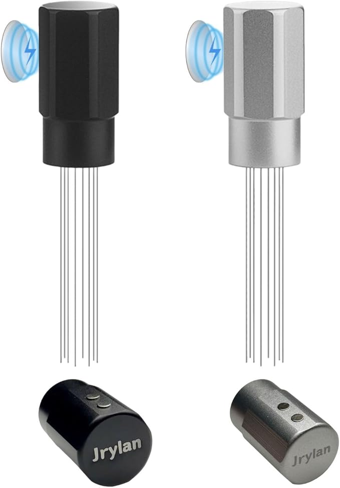 Magnetic WDT Tool Espresso Distribution Tool 8x0.4mm Stainless Steel Needles & 2 Extra Replacements, Espresso Stirrer for Barista, Machine Accessories (Silver)