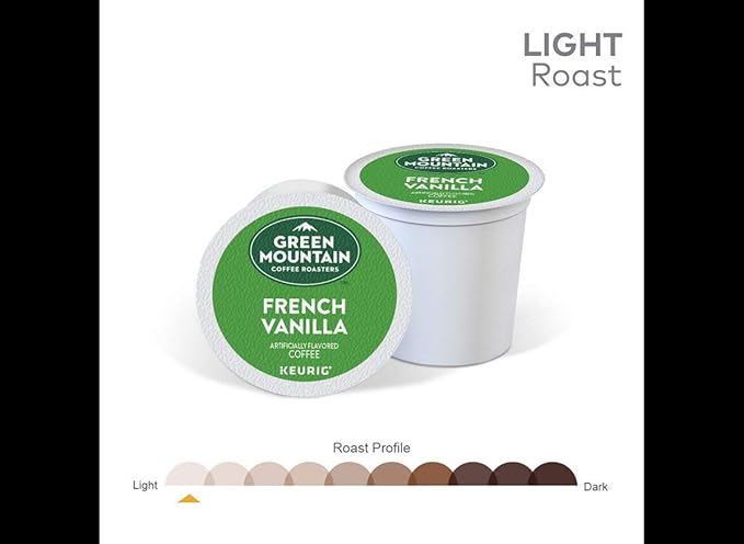 Green Mountain Coffee, French Vanilla, Single-Serve Keurig K-Cup Pods, Light Roast Coffee, 120 Count (5 Boxes of 24 Pods)