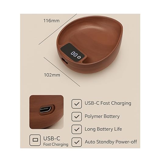 Premium Digital Coffee Scale – 0.1g Precision, USB-C Rechargeable Espresso & Kitchen Scale | Perfect Holiday Gift for Coffee Lovers, Baking & Tea (Black ABS)