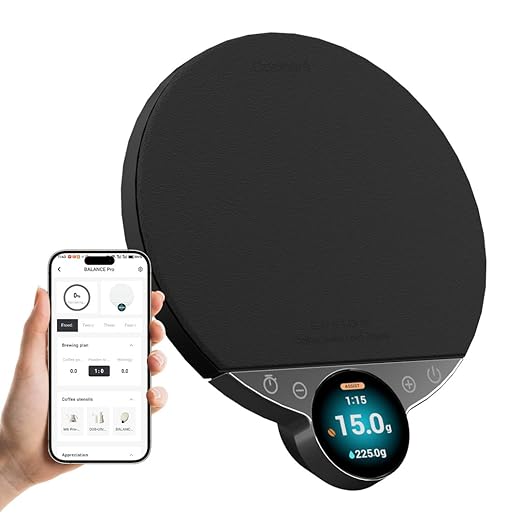 Cocinare Balance Pro 0.1g Precision Coffee Scale, 3.5kg Digital with Timer Kitchen Scale for Coffee & Food, App Control (Black)
