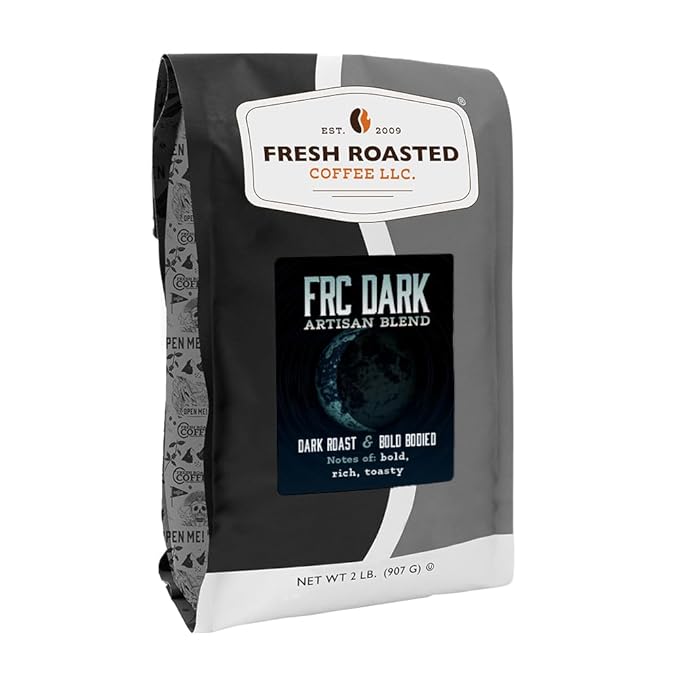 Fresh Roasted Coffee, FRC Dark Roast Blend, 2 lb (32 oz), Kosher, Whole Bean