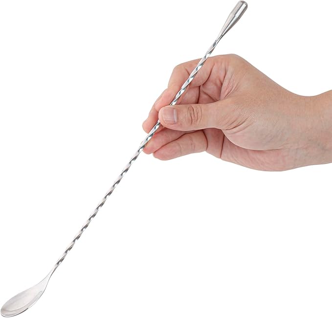 Restaurantware-12 Inch Bar Spoon, 1 Corkscrew Handle Cocktail Stirrer Spoon - Long, Commercial, Stainless Steel Cocktail Mixing Spoon, For Stirring And Mixing Cocktails For Professionals