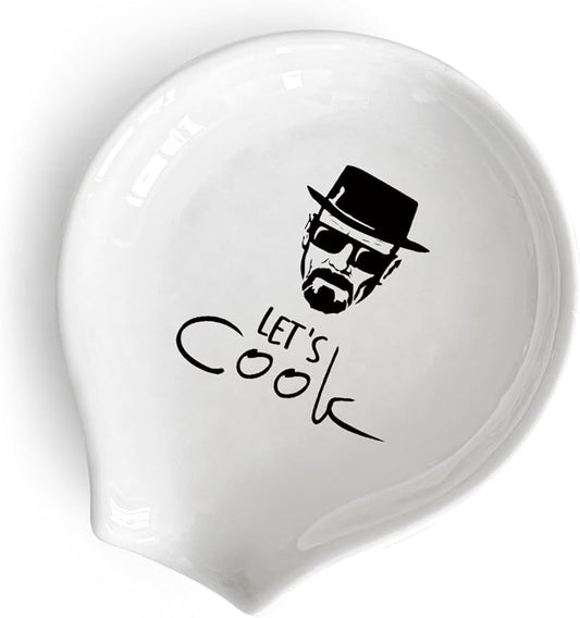 Funny Let’s Cook Coffee Spoon Holder Kitchen Spoon Rest, Coffee Station Decor Coffee Bar Accessories, Gift for Coffee Lovers, Women, Chef and Men