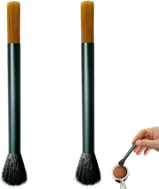 2 Pcs Dual Heade Coffee Grinder Brush, Espresso Machine Cleaning Brush Coffee Pot Brush Nylon Barista Brush Tools for Coffee Machine Toaster Cleaning