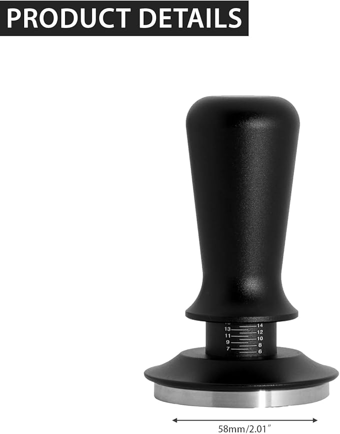 58mm Espresso Tamper, Professional Barista Coffee Tamper, Heavy-Duty Stainless-Steel Flat Base, Ergonomic Handle, Compatible with 58mm Portafilter, Coffee Accessory for Espresso lovers