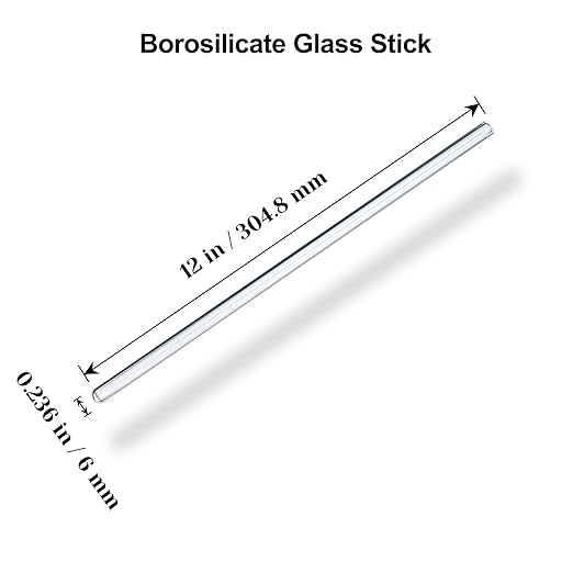 15 Pack Glass Stirring Rods: Diameter 0.236 inch Length 12 inch Glass Stir Sticks, Borosilicate Glass Stirring Rod for Mixing Lab