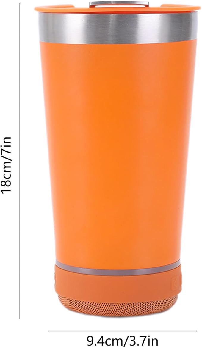 Tumbler with Lid and Bluetooth Speaker,Tumbler with Bluetooth Speaker,Leak-Proof Travel Mug,304 Stainless Steel Insulated Tumbler with Detachable Wireless Speaker