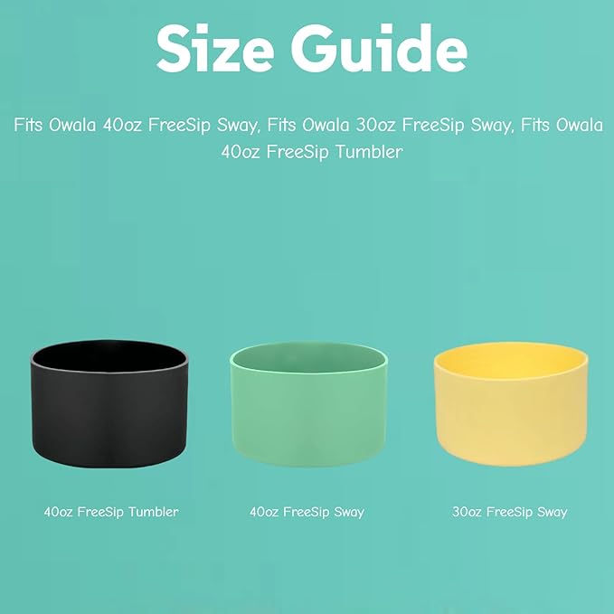 Silicone Boots Compatible with Owala 30oz & 40oz FreeSip Sway Bottles – Non-Slip, Scratch-Resistant Protective Sleeve