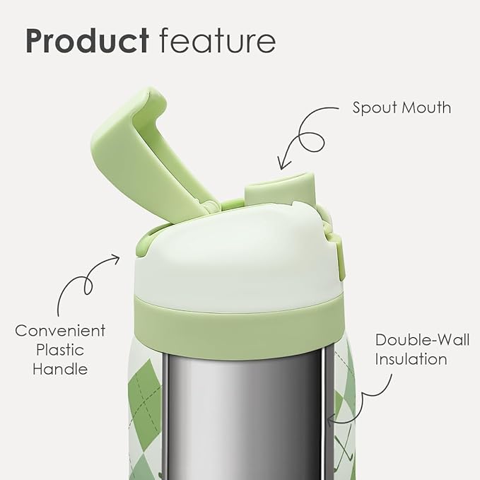 Golf Insulated Stainless Steel Water Bottle with Straw for Sports and Travel, Preppy Style, 32oz, Gifts for Golf Lover Women Girls Friends Teens Birthday Christmas