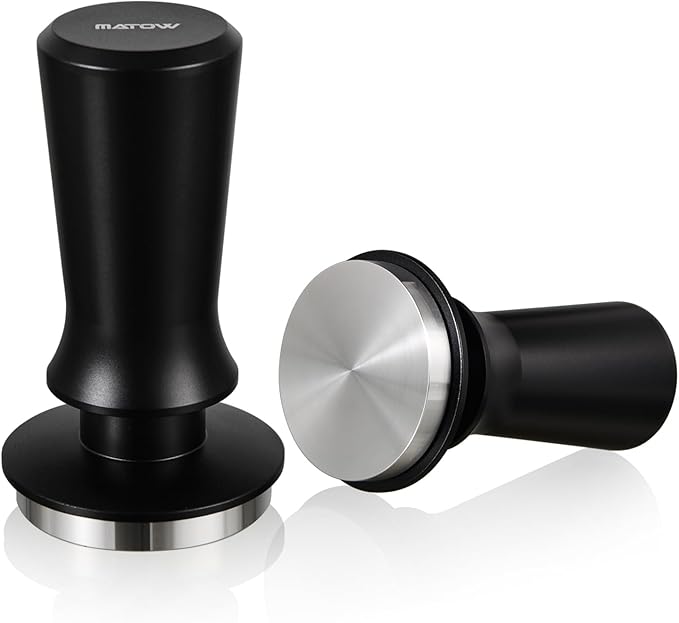 MATOW 58.5mm Espresso Hand Tamper, Dual Calibrated Spring Loaded Coffee Tamper with Stainless Steel Flat Base, Pro-barista 30lbs Espresso Tamper with Anodized Aluminum Handle Fits 58mm Portafilter