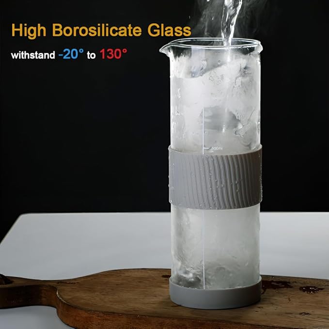 Airtight Cold Brew Coffee Maker & Tea Infuser - 800ml Glass Carafe Pitcher for Iced Coffee Brewing,Glass Coffee Pot