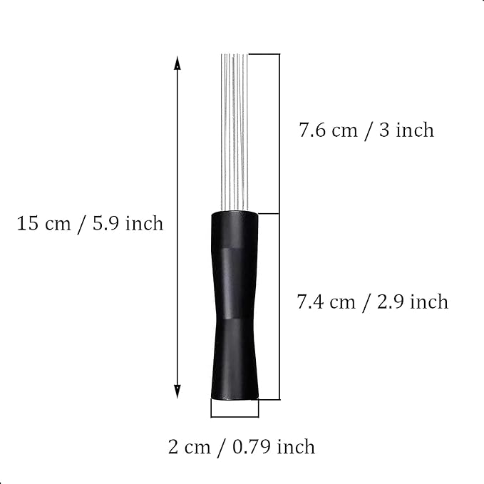 Espresso Coffee Stirrer, Coffee Stirring Tamper WDT Distribution Tool, Needle Type Distributor Hand Stirrer Tool (Black）
