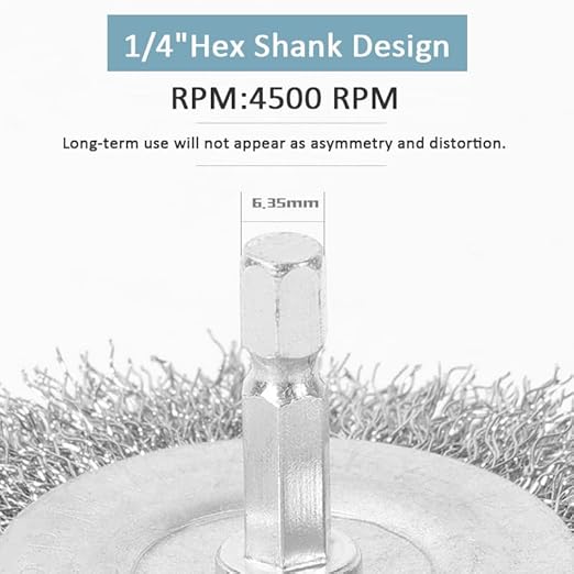 BeQell Wire Brush for Drill, 3pcs 4 Inch Wire Wheel Brush Cup Set, 0.012 Inch Coarse Carbon Steel Crimped Wire Wheel Brush with 1/4-Inch Hex Shank for Rust Removal, Clean Paint ,Corrosion