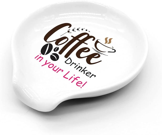 Funny Colourful Coffee Spoon Rest- Ceramic Coffee Spoon Holder-Cafe Station Bar Accessories-Coffee Drinker in Your Life Sign