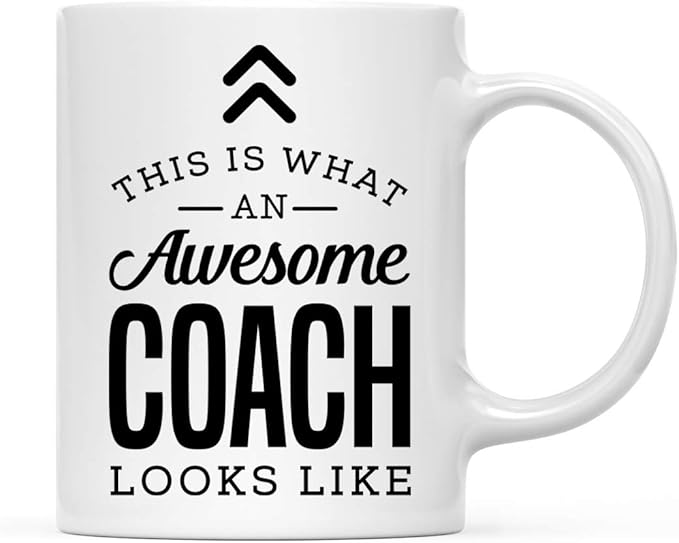 Andaz Press 11oz. Ceramic Coffee Tea Mug Thank You Gift, This is What an Awesome Coach Looks Like, 1-Pack