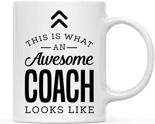 Andaz Press 11oz. Ceramic Coffee Tea Mug Thank You Gift, This is What an Awesome Coach Looks Like, 1-Pack