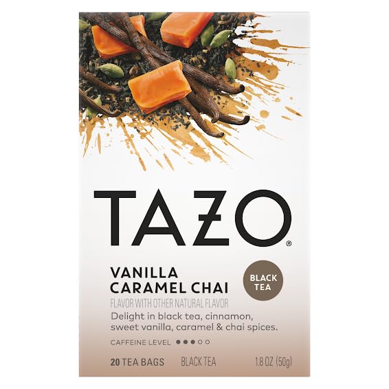 TAZO Tea Bags, (JOY, Passion, Pumpkin Chai, Vanilla Caramel Chai, Wild Sweet Orange, Peachy Green) (1ea) (Variety Pack)