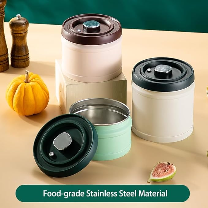 Coffee Canister, Vacuum Sealed Airtight Stainless Steel Kitchen Food Storage Container for Coffee Beans, Nuts,Tea, Cereal, Sugar