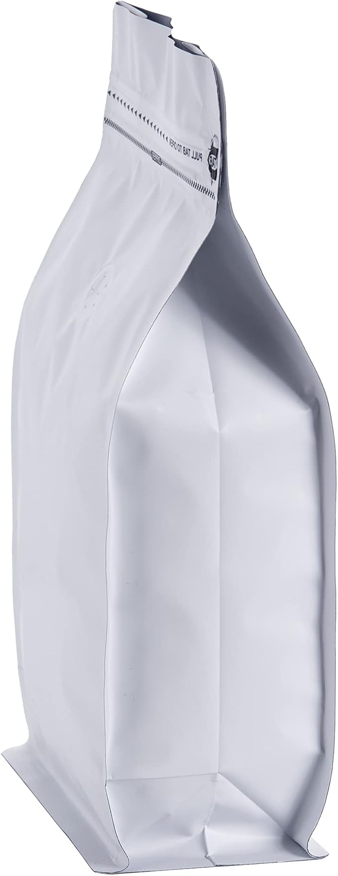50 Pack Coffee Bags with Aluminum Foil and Degassing Valve, Resealable High Barrier Storage Bags, Odor-Proof for Coffee Beans, Stand Up Coffee Pouch, Flat Bottom (Medium-12OZ, White)
