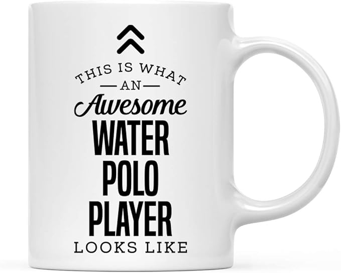 Andaz Press 11oz. Ceramic Coffee Tea Mug Thank You Gift, This is What an Awesome Water Polo Player Looks Like, 1-Pack