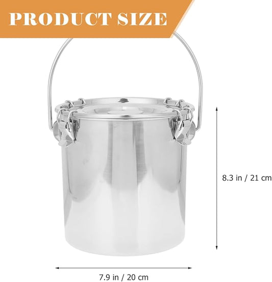 iplusmile Stainless Steel Airtight Canisters Container: 152 fl oz Airtight Clamp Lid Kitchen Food Storage Bucket for Rice Flour Grain Coffee Bean Flour Oil Sugar Milk
