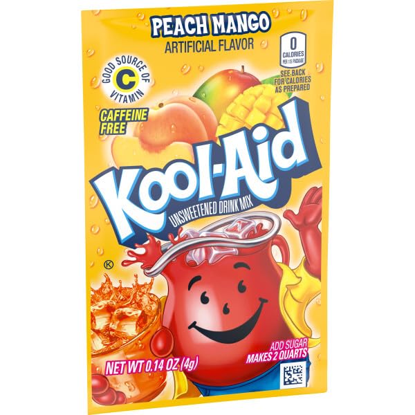48 Kool Aid packets of Peach Mango Makes 96 quarts just add sugar