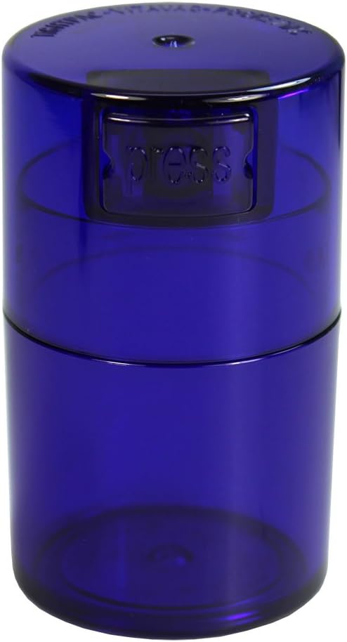 Vitavac - 5g to 20 Grams Airtight Multi-Use Vacuum Seal Portable Storage Container for Dry Goods, Food, and Herbs - Blue Tint