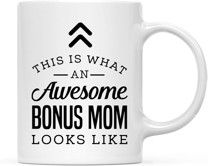 Andaz Press 11oz. Ceramic Coffee Tea Mug Thank You Gift, This is What an Awesome Bonus Mom Looks Like, 1-Pack, Birthday Christmas Gift Ideas Coworker Him Her, Includes Gift Box