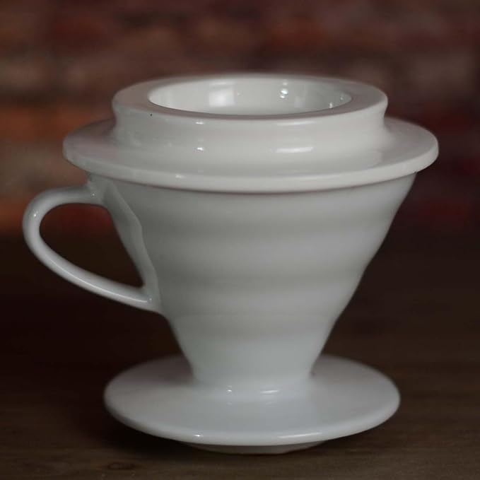 Pour Over Coffee Dripper Set V60#2 Ceramic Dripper + Dripping Tray (Dripping Tray)