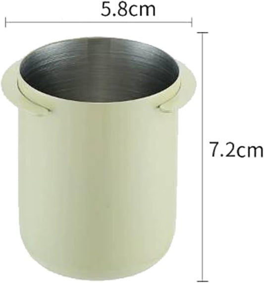 Noteflora Stainless Steel Espresso Dosing Cup 58Mm Coffee Measuring Jug Compatible With For Breville Dual Boiler Oracle Touch Flair 58 Rocket (White)