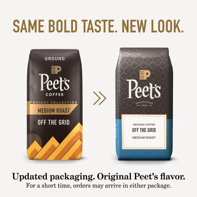 Peet's Coffee, Medium Roast Ground Coffee - Off The Grid 31.5 Ounces (3 Bags of 10.5 Ounces)