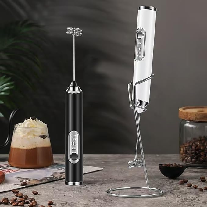 rechargeable milk frother hand held - 3-speed wireless electric whisk for coffee,milk,cream,usb charging
