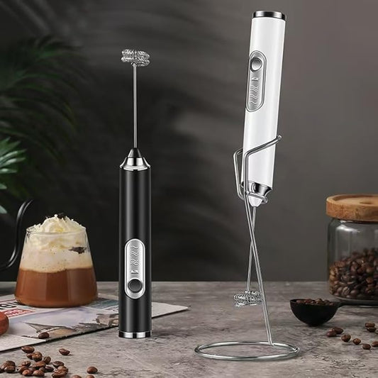 rechargeable milk frother hand held - 3-speed wireless electric whisk for coffee,milk,cream,usb charging