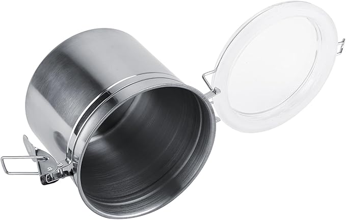 Stainless Steel Coffee Canister, Container Vacuum Sealed Storage Jar with Airtight Clamp Lid for Sugar Tea Bean (Medium 4.75L)