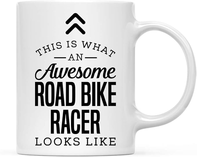 Andaz Press 11oz. Ceramic Coffee Tea Mug, This Is What an Awesome Road Bike Racer Looks Like, 1-Pack, Birthday Ideas for Coworker, Includes Gift Box