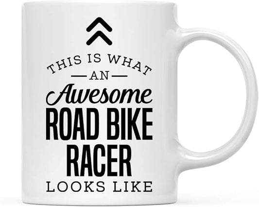 Andaz Press 11oz. Ceramic Coffee Tea Mug, This Is What an Awesome Road Bike Racer Looks Like, 1-Pack, Birthday Ideas for Coworker, Includes Gift Box