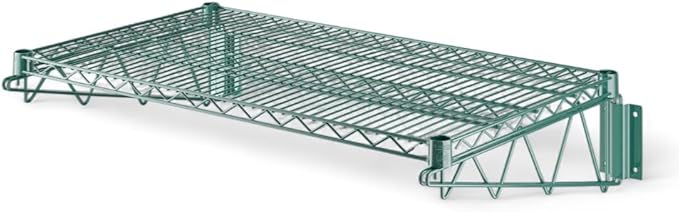 18" x 36" Green Wall-Mounted Wire Shelf with Epoxy Coating, Heavy-Duty Steel Storage Rack, NSF Certified, Easy Installation, Open Wire Design for Kitchen, Garage, or Utility Storage