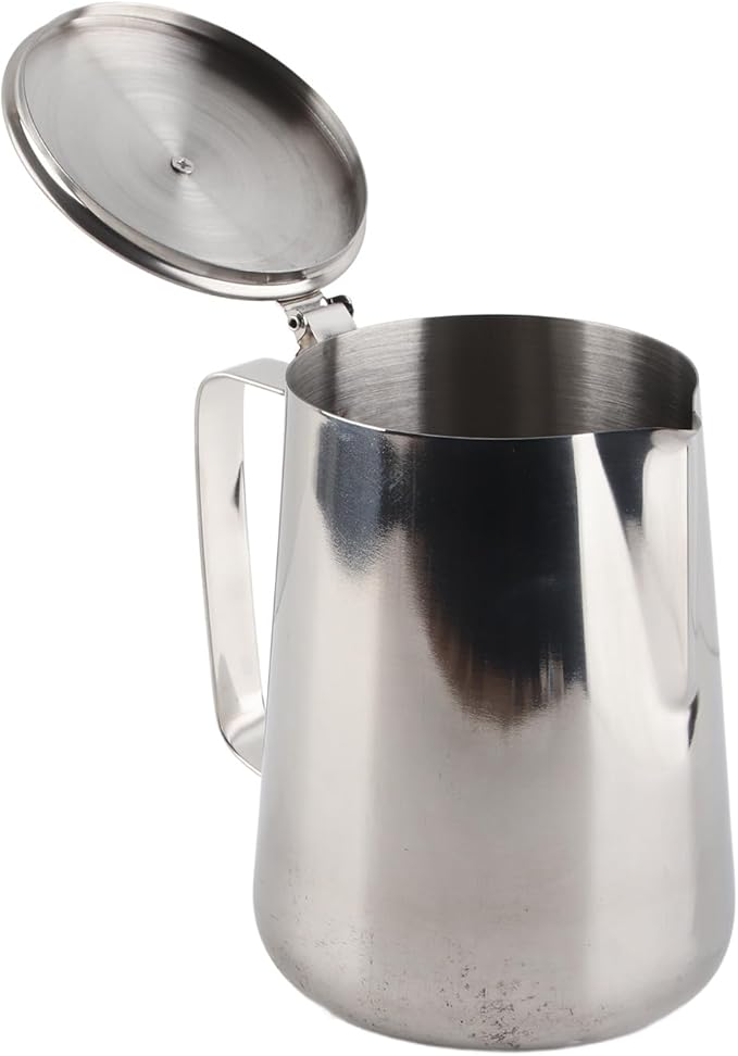 Espresso Steaming Pitcher, Stainless Steel Frothing Pitcher Milk Frothing Pitcher Jug with Lid Latte Coffee Art Tool (2000ml)
