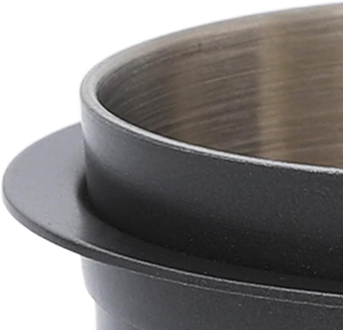 Premium Stainless Steel Coffee Dosing Cup, 58mm Compatible with Portafilters, Black Gray Finish for Espresso and Cafe Use
