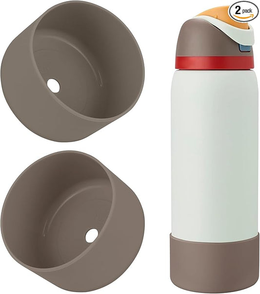 2PCS Silicone Water Bottle Boot, Compatible with Owala 24oz 32oz 40oz, Protective Anti-Scratch & Anti-Dent No Noise Sleeve Cover for FreeSip/Twist/Flip Water Bottles (Boneyard, 40oz)