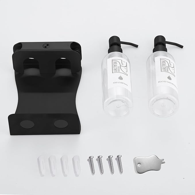 Shampoo, Conditioner, Shower Gel Dispenser 3 Room refillable Shampoo and Conditioner Pump Bottle Wall-Mounted Slot Shower soap Dispenser (KCHS-2)