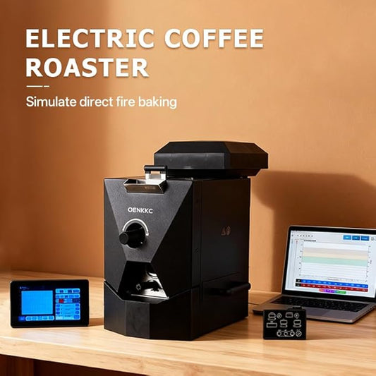 OENKKC RE-1 Electric Coffee Bean Roaster – Artisan Connectivity, Auto Roasting, Smoke Filter & Cooling System