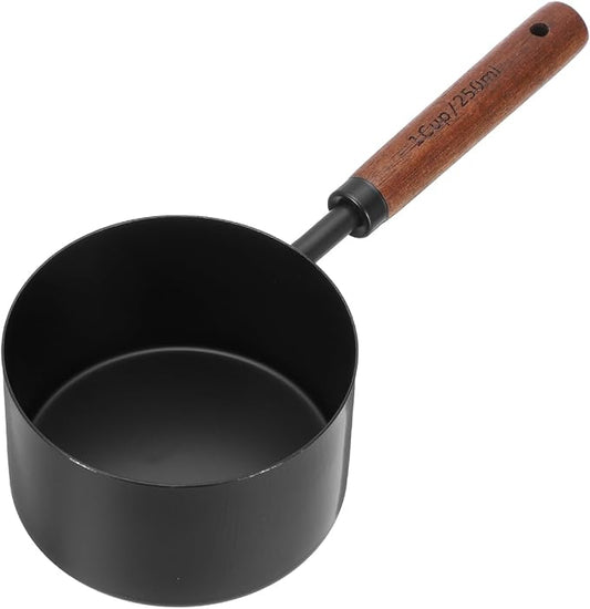 uxcell Measuring Spoon, 250ml Stainless Steel Coffee Scoop Spoon with with Wood Handle for Ground Coffee Tea Sugar Cooking Baking, Black