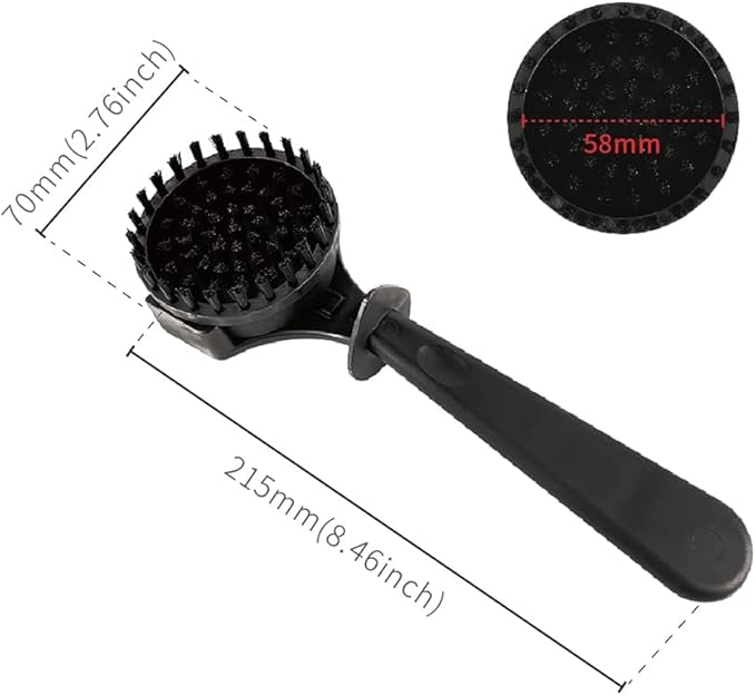 watchget Espresso Coffee Machine Cleaning Brush Grouphead Brush with 1 More Detachable Nylon Bristles Espresso Cleaning Bristle for 58mm Group Head