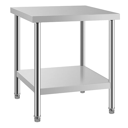 Stainless Steel Table for Prep & Work 30 x 24 Inches, NSF Commercial Heavy Duty Food Prep Worktable with Undershelf for Restaurant, Home and Hotel Christmas Preparation Table