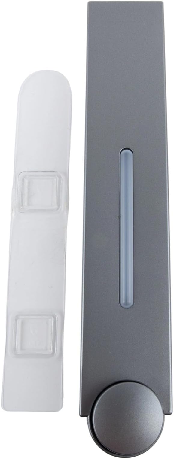 Wall Mounted Dispenser With Multiple Chambers Bathroom Soap Pump Container For Shampoo Shower Gel Conditioner Storage With Large Capacity 400Ml Transparent Window(Gray Single)