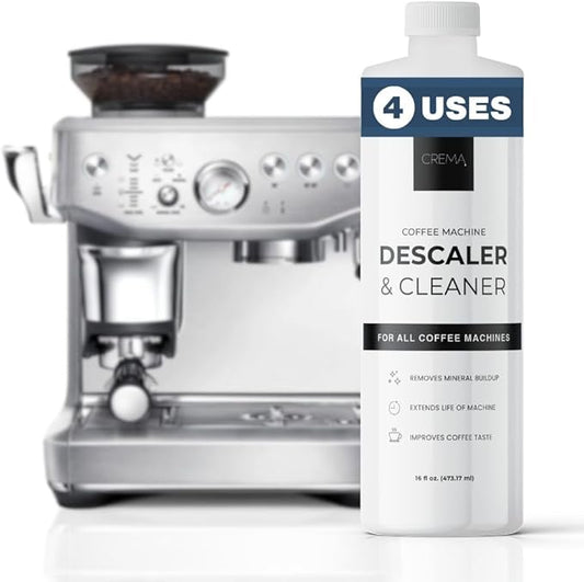CREMA Coffee Products – Coffee Machine Descaler & Cleaner – Compatible with All Machines – 16 fl oz (4 Uses)