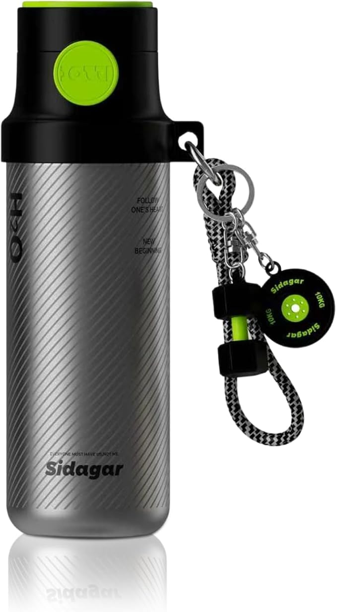 18 oz Insulated Water Bottle, Stainless Steel Travel Mug with Lid, Double Wall Vacuum Sports Water Bottle, BPA Free, Leak-Proof, Fits in Car Cup Holder, Great for Men Kid School, Silver